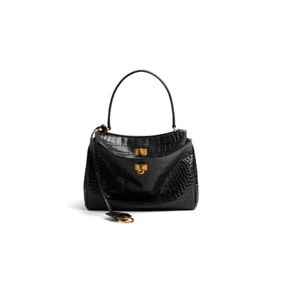 BALENCIAGA WOMEN'S RODEO HANDBAG SMALL IN BLACK 7897792AA5L1000 (28.9*20*9.9cm)